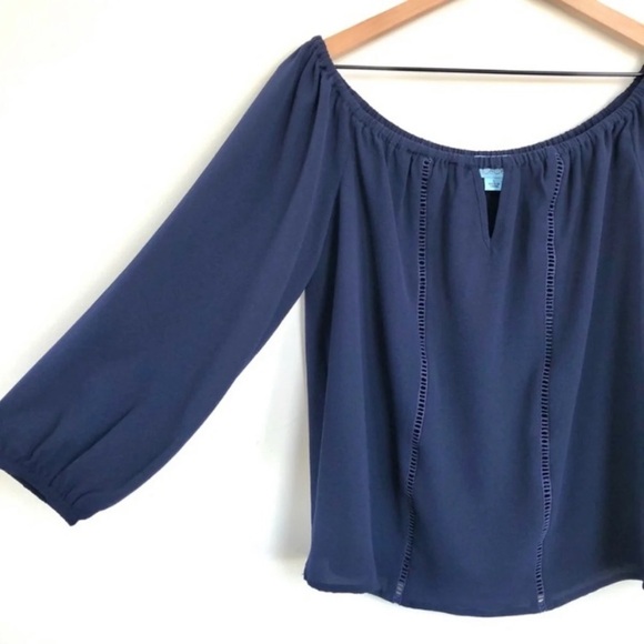NWT CeCe French Riviera off shoulder blouse - S - Picture 3 of 8